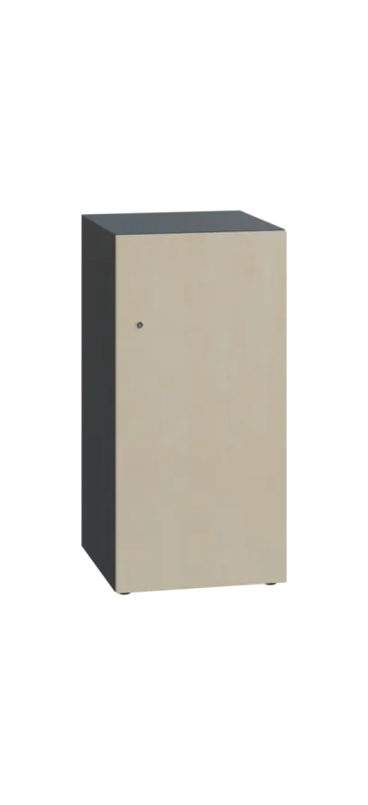 DOMINIT 21 úložná skříň 1-boxová, 917x450x400 mm, korpus antracit, dvířka bříza světlá
